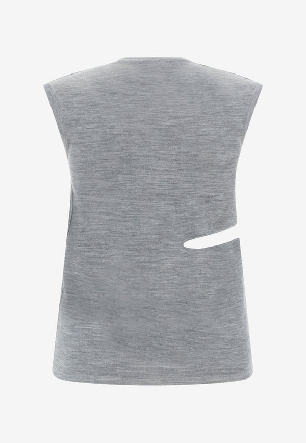 Fendi FF Reversible Tank Top with Cut-Out Gray FZX967ANERF0TAZ_80239