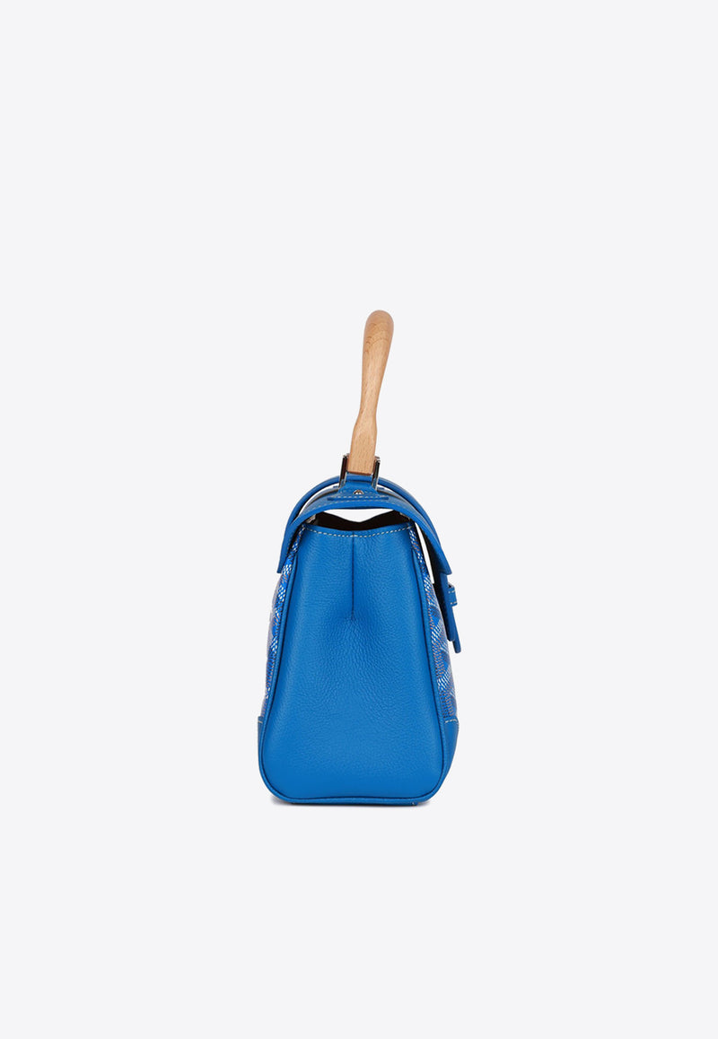 Goyard Mini Saïgon Souple Top Handle Bag with Palladium Hardware Blue