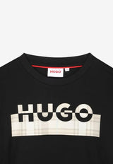 Hugo Boss Kids Boys Split Logo Print T-shirt Black G00435/09B_BLACK