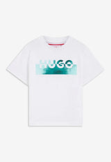 Hugo Boss Kids Boys Split Logo Print T-shirt White G00435/10P_WHITE
