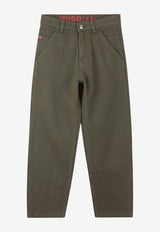 Hugo Boss Kids Boys Corduroy Pants Khaki G00469/65F_KHAKI