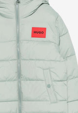 Hugo Boss Kids Boys Logo Patch Down Jacket Blue G00484/75F_BLUE