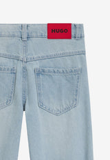 Hugo Boss Kids Boys Loose-Fit Bleached Jeans Denim G00991/Z74_DENIM