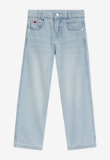 Hugo Boss Kids Boys Loose-Fit Bleached Jeans Denim G00991/Z74_DENIM