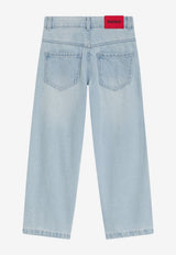 Hugo Boss Kids Boys Loose-Fit Bleached Jeans Denim G00991/Z74_DENIM