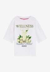 Hugo Boss Kids Boys Wellness Club Graphic Print T-shirt White G01017/10P_WHITE