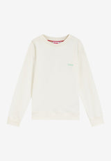 Hugo Boss Kids Boys Fleece Logo Sweatshirt Off-white G01024/153_OFF-WHITE