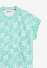 Hugo Boss Kids Girls Monogram Dress Green G01027/72B_GREEN