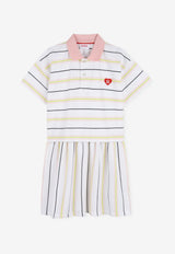 Hugo Boss Kids Girls Striped Polo Dress Multicolor G01029/10P_WHITE MULT
