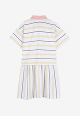Hugo Boss Kids Girls Striped Polo Dress Multicolor G01029/10P_WHITE MULT