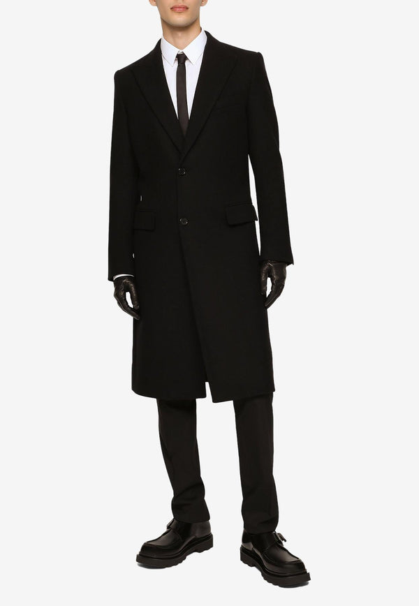Dolce & Gabbana Single-Breasted Wool Coat Black G036IT HUMJ2 N0000