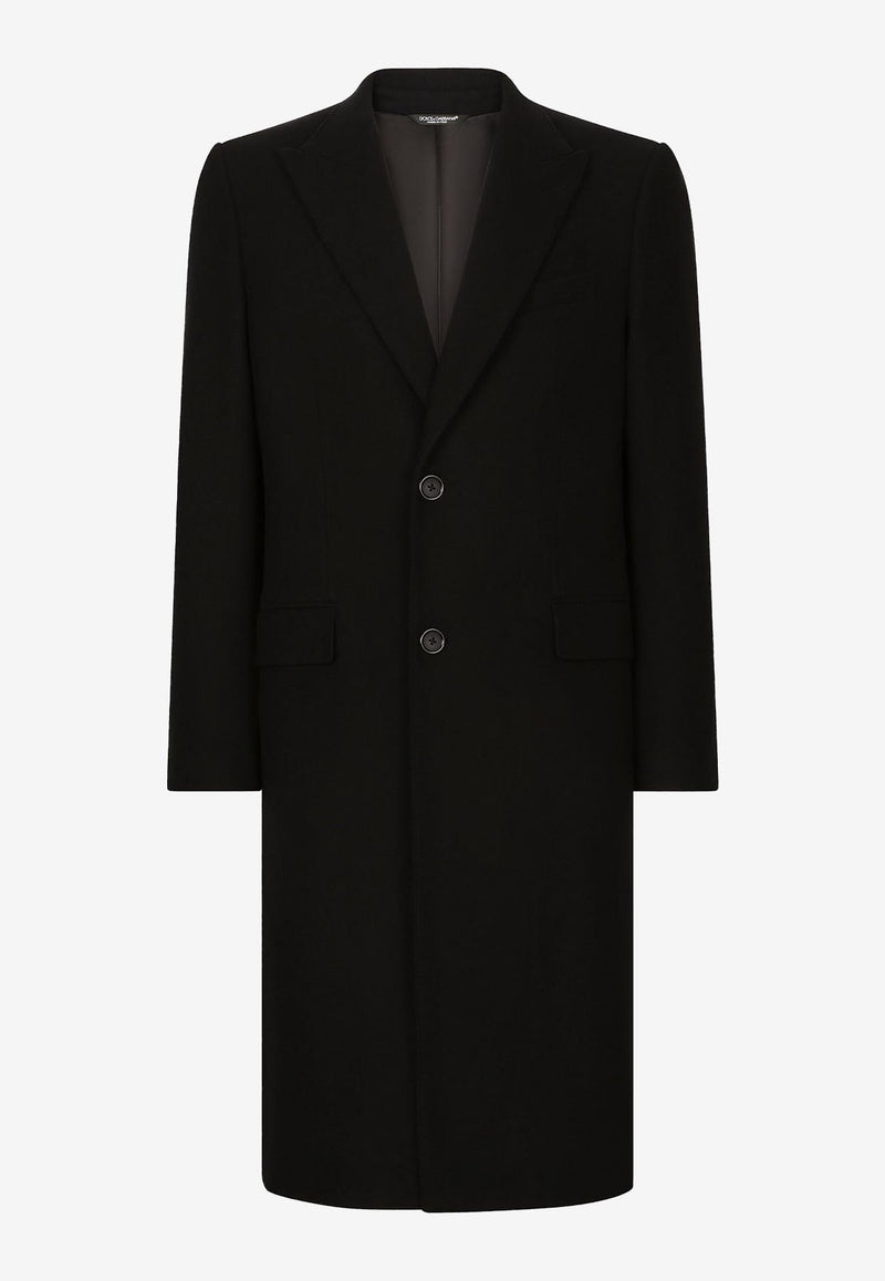 Dolce & Gabbana Single-Breasted Wool Coat Black G036IT HUMJ2 N0000