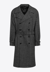 Dolce & Gabbana Double-Breasted Trench Coat Gray G052KTFM2G4/R_DOLCE-S8031