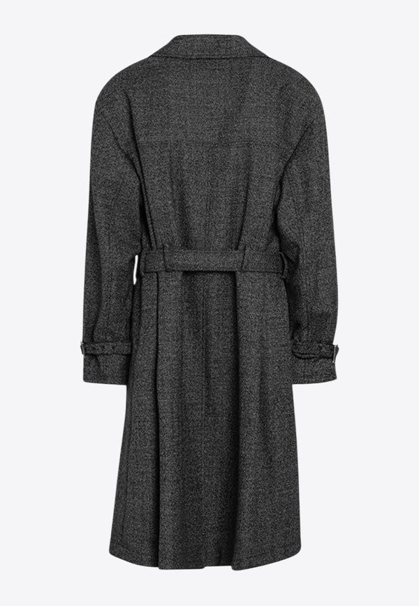 Dolce & Gabbana Double-Breasted Trench Coat Gray G052KTFM2G4/R_DOLCE-S8031