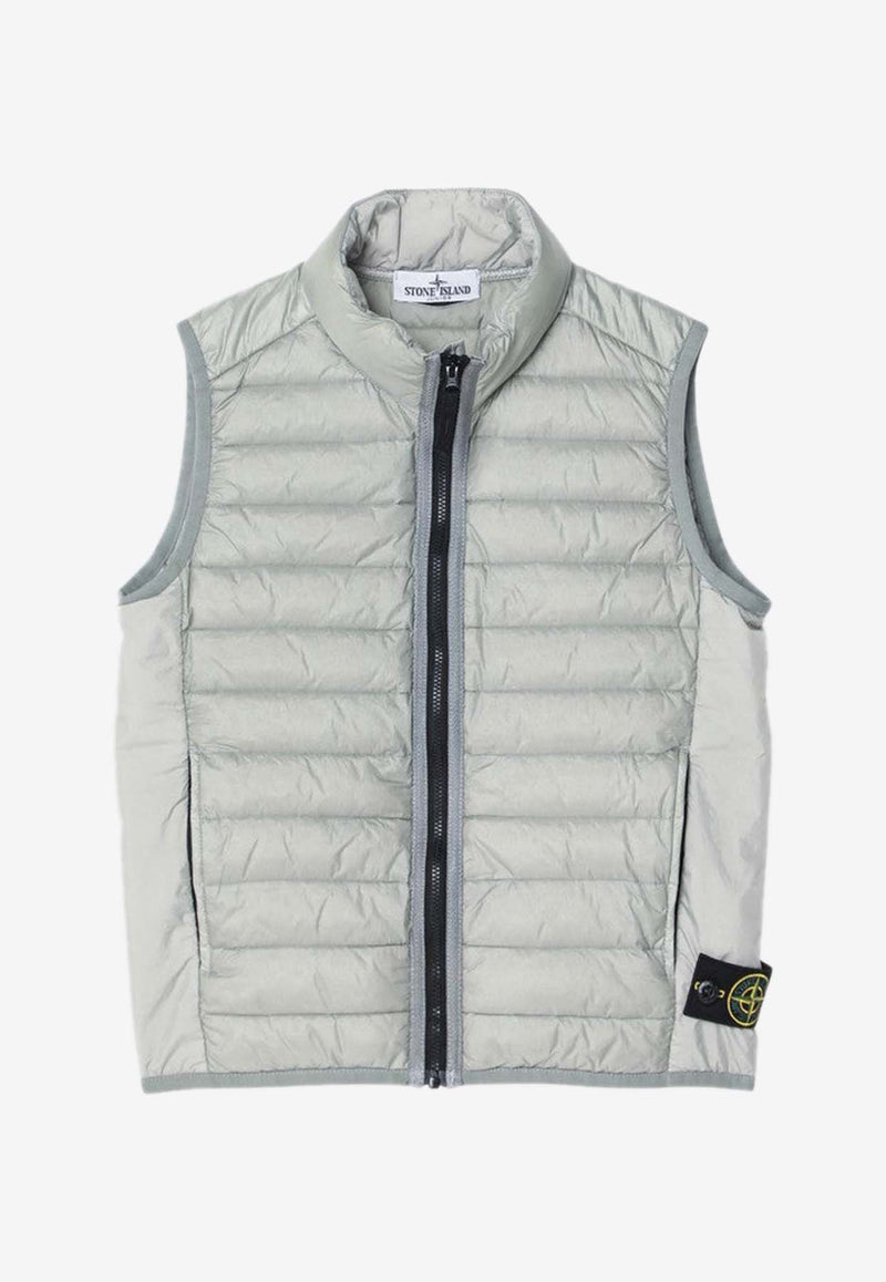 Stone Island Junior Boys Quilted Nylon Logo Vest Gray G100002-BS0024/R_STONE-V0064