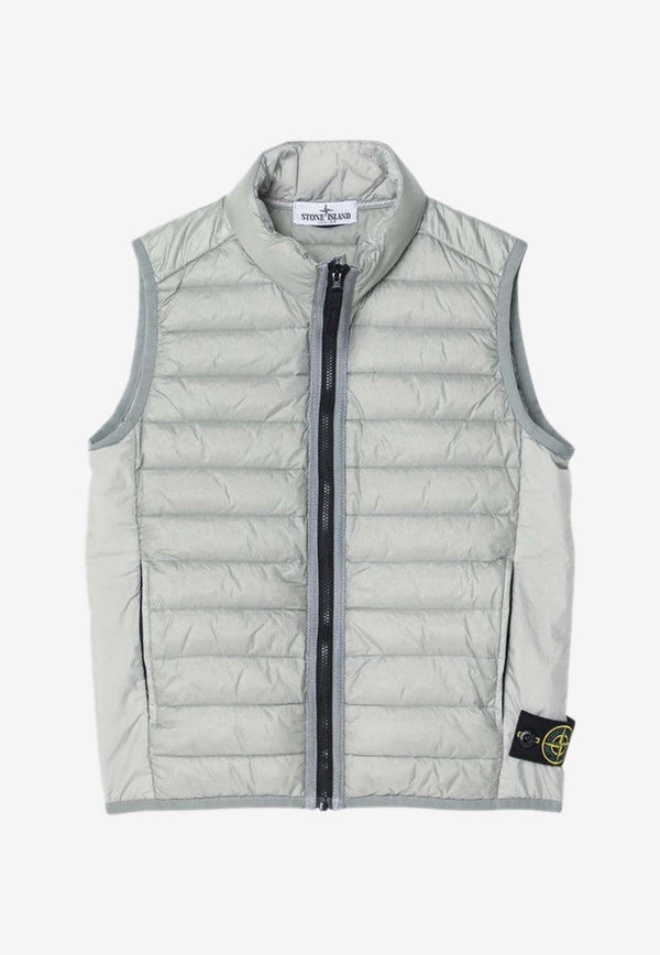 Stone Island Junior Boys Quilted Nylon Logo Vest Gray G100002S0024/R_STONE-V0064