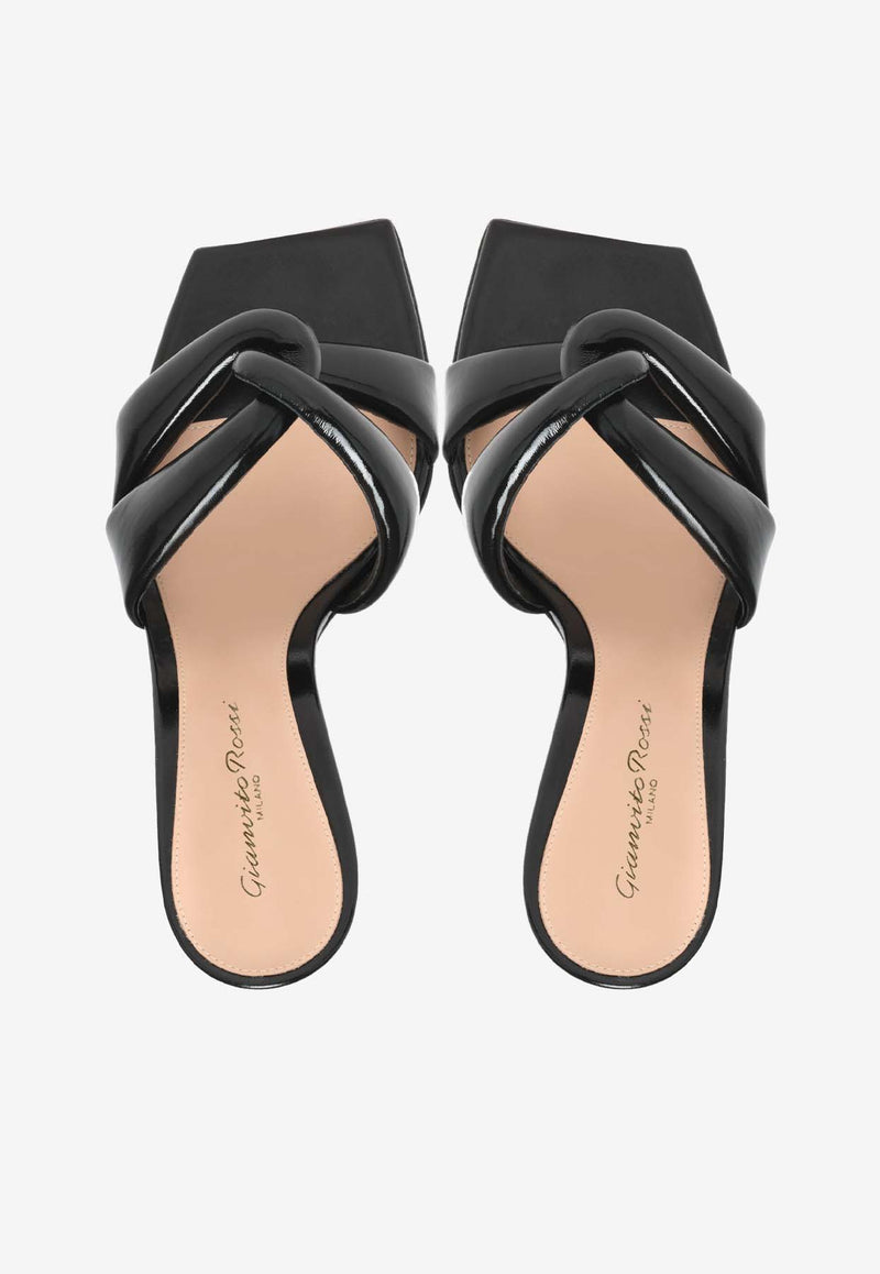 Gianvito Rossi Amour 85 Nappa Leather Mules G10012 85RIC NUINERO NUIT BLACK