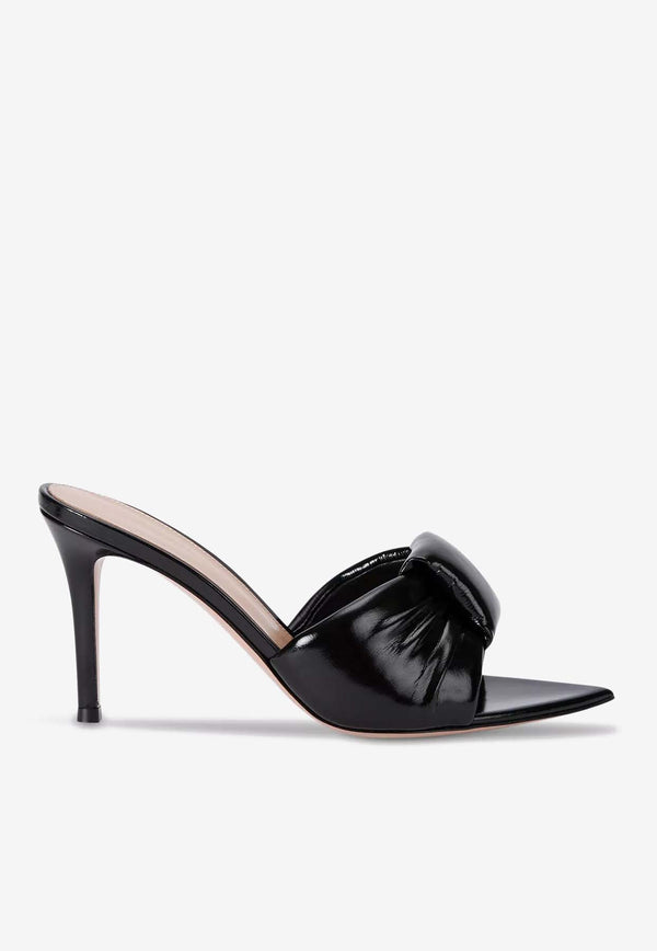 Gianvito Rossi 85 Patent Leather Mules G10021 85RIC NUINERO NUIT BLACK