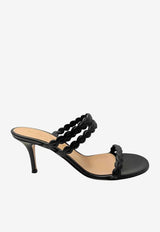 Gianvito Rossi 70 Scalloped Leather Mules G10054 70RIC NAPNERO LAMB BLACK