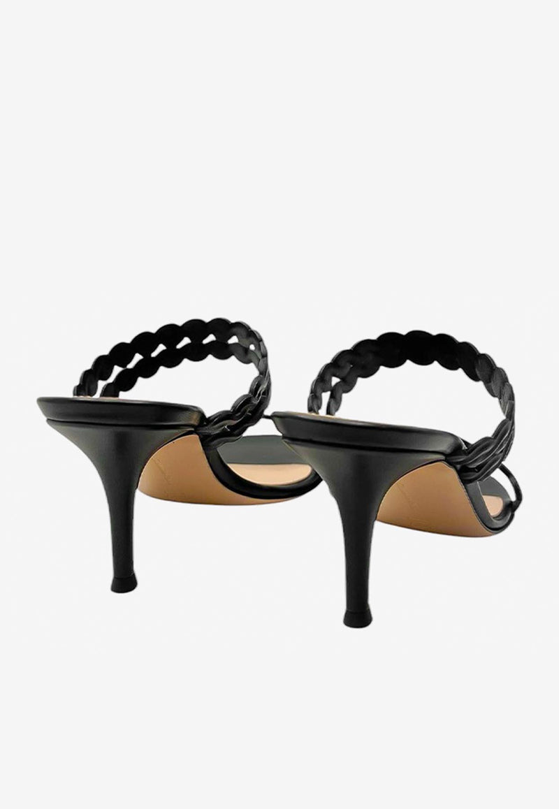 Gianvito Rossi 70 Scalloped Leather Mules G10054 70RIC NAPNERO LAMB BLACK