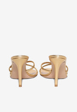 Gianvito Rossi 85 Metallic Leather Sandals G10085 85RIC NPSMEKO SILK MEKONG Gold