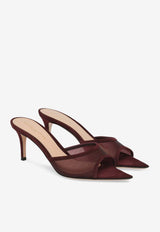 Gianvito Rossi Dorotea 70 Suede and Mesh Mules Bordeaux G10096.70RIC.COZRYRY ROYALE ROYALE