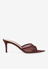 Gianvito Rossi Dorotea 70 Suede and Mesh Mules Bordeaux G10096.70RIC.COZRYRY ROYALE ROYALE