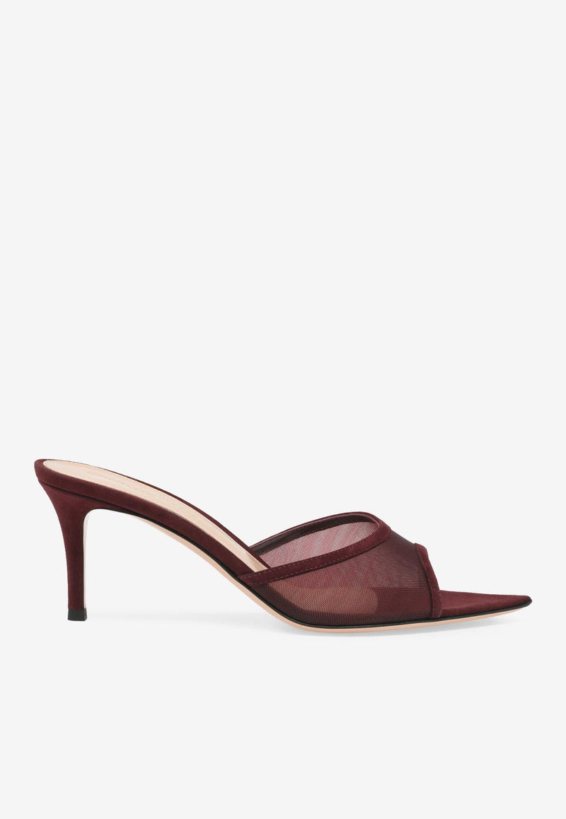 Gianvito Rossi Sienna 70 Mules G10096 70RIC COZRYRY ORGANZA ROYALE ROYAL