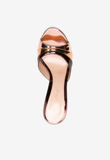 Gianvito Rossi Marea 95 Metallic Leather Mules Multicolor G10127 95RIC METRGBC ROSE GOLD+BRONZE+CABERNET