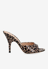 Gianvito Rossi 95 Leopard Print Leather Mules Brown G10155 95RIC NUIOPHI NUIT OPHIS