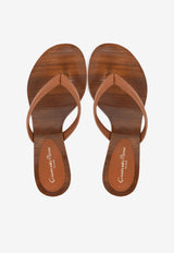 Gianvito Rossi Newport 70 Leather Thong Sandals Brown G10212.70CUO.VGISEDO GLOVE SEDONA