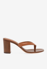 Gianvito Rossi Newport 70 Leather Thong Sandals Brown G10212.70CUO.VGISEDO GLOVE SEDONA