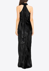 Galvan London Pandora Satin Gown with Sash Black G1103_BLACK