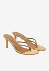 Gianvito Rossi India 70 Crystal Embellished Thong Sandals Gold G13270 70RIC CMIDOBR LIGHT BROWN + BRONZE