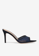 Gianvito Rossi Rania 85 Crystal Mesh Mules Blue G15040.85RIC.COZDEDE DENIM DENIM