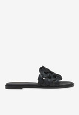 Gianvito Rossi Amalfi Calf Leather Flat Sandals G15970 05CUO CLNNERO CALF BLACK