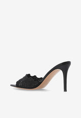 Gianvito Rossi Yvone 85 Lace Mules Black G17950.85RIC.MHPNENE BLACK BLACK