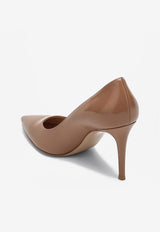 Gianvito Rossi Gianvito 85 Pointed Toe Leather Pumps Caramel G24580NUI/Q_GIANV-PRAL