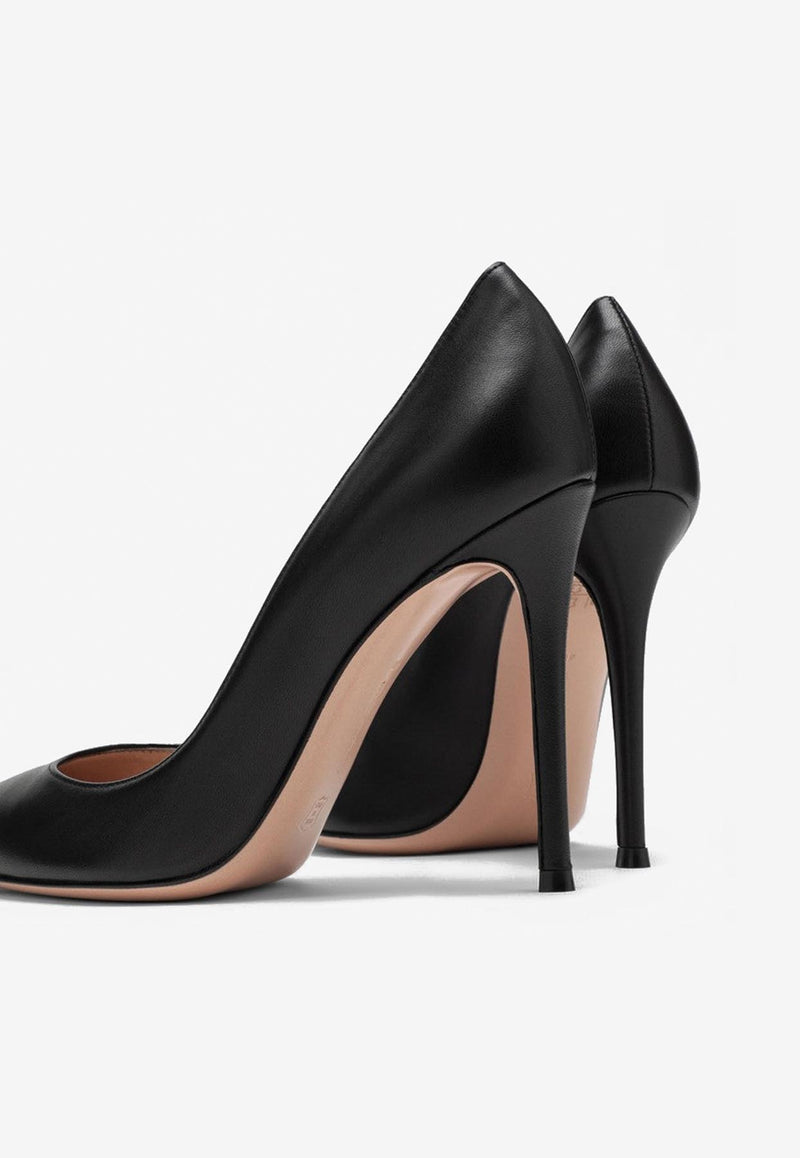 Gianvito Rossi Gianvito 105 Pointed-Toe Leather Pumps Black G28470NAP/Q_GIANV-NERO