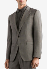 Dolce & Gabbana Single-Breasted Jacket in Bird's Eye Wool Gray G2NW0T FM2HM S8030