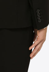Dolce & Gabbana Classic Single-Breasted Wool Blazer Black G2QU6TFU26E/N_DOLCE-N0000