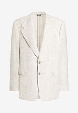 Dolce & Gabbana Single-Breasted Tweed-Effect Linen-Blend Jacket Multicolor G2WJ6T HUMWB S8230