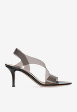 Gianvito Rossi Metropolis 70 PVC Sandals G31843 70RIC GSVFUNE PATENT FUME BLACK