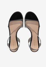 Gianvito Rossi Metropolis 70 PVC Sandals G31843 70RIC GSVFUNE PATENT FUME BLACK