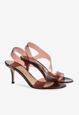 Gianvito Rossi Metropolis 70 Barely-There Plexi Sandals Brown G31843.70RIC.GSVBROB BROWN BROWN