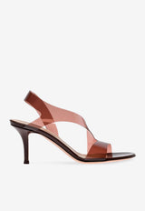 Gianvito Rossi Metropolis 70 Barely-There Plexi Sandals Brown G31843.70RIC.GSVBROB BROWN BROWN