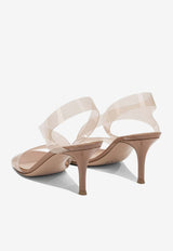 Gianvito Rossi Metropolis 70 Barely-There Plexi Sandals Blush G31843.70RIC.GSVPRLP PRALINE PRALINE