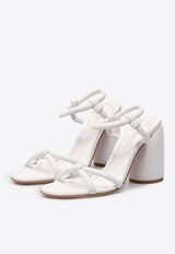 Gianvito Rossi 105 Knot-Detailed Leather Sandals G32295 95RIC NAPBIAN LAMB WHITE