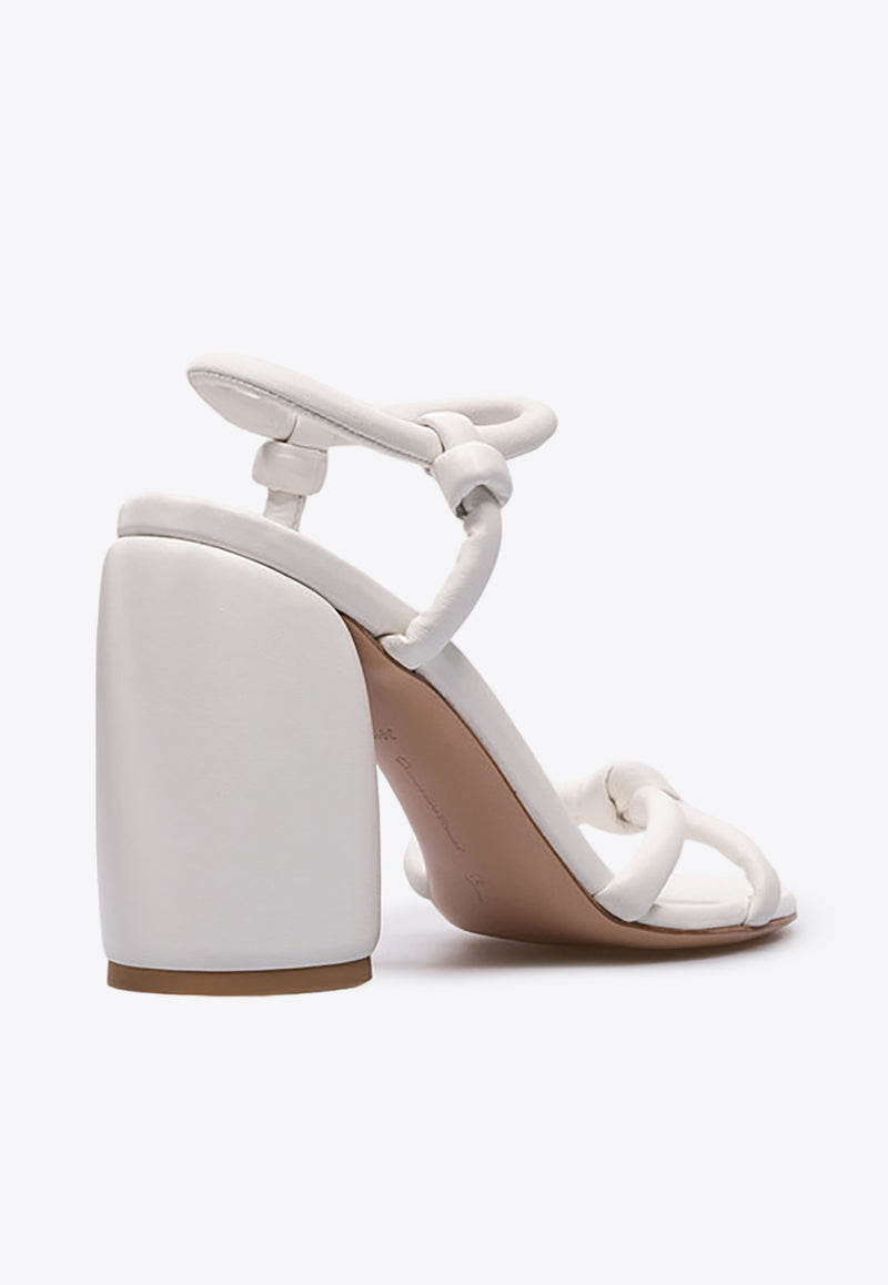 Gianvito Rossi 105 Knot-Detailed Leather Sandals G32295 95RIC NAPBIAN LAMB WHITE