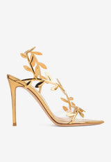 Gianvito Rossi Flavia 105 Sandals in Mirror-Effect Leather Gold G32407.15RIC.GMETRME TRASP MEKONG